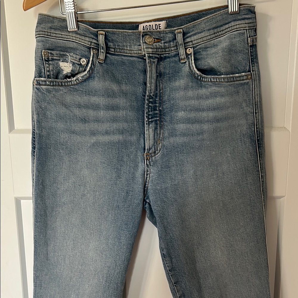 Agolde Women's Straight Leg Jeans - Light Blue - Picture 2 of 9